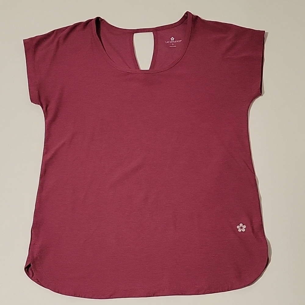 TUFF ATHLETICS Women's Dark Rose Pink Top, Size S